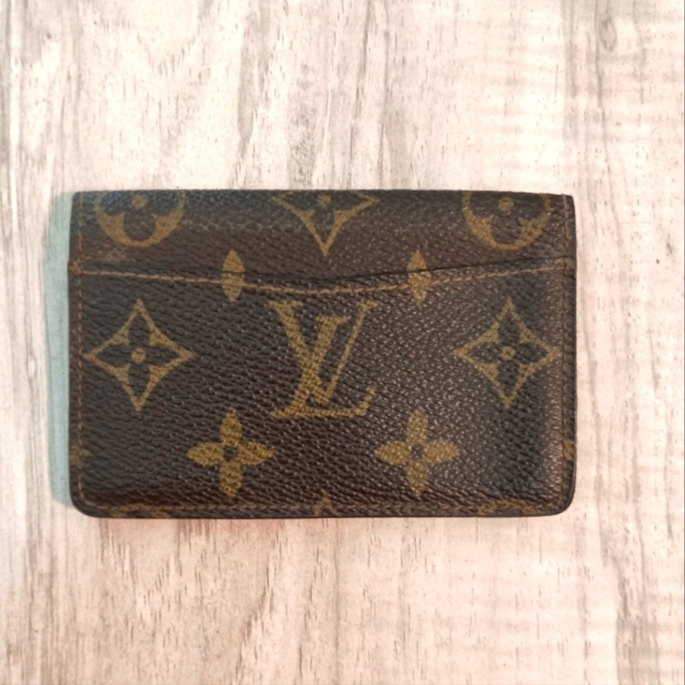 Authentic LOUIS VUITTON Card Case Organizer de Posh Monogram Canvas